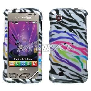 LG VX8575 Chocolate Touch Rainbow Zebra Skin 2D Silver Phone Protector 