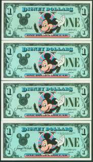 1987 $1 Disney Dollar consecutive #s A **MINT**  