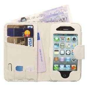  Manhattan Leather Wallet Case for iPhone 4G Snow White 