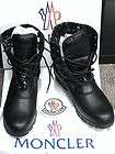 SUPERCOOL MONCLER MENS WINTER BOOTS LEATHER/QUILTED NYLON/DOWN/THICK 
