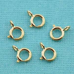 5MM 14k Solid Yellow Gold Spring Ring Clasp CLOSED (5)  