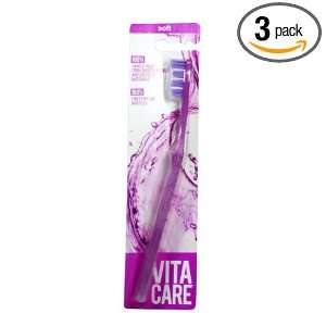  Vitacare Toothbrush, Soft, Acai Purple (Pack of 3) Health 