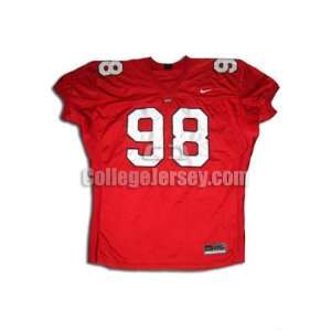  Red No. 98 Game Used Miami Ohio Nike Football Jersey (SIZE 