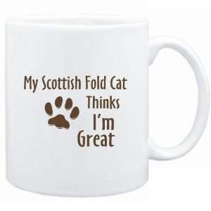 Mug White  MY Scottish Fold THINKS IM GREAT  Cats  