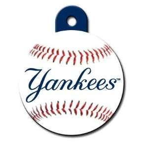   New York Yankees Round Pet ID Tag with laser engraving