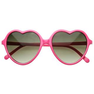   Oversized Thin Frame Lovely Heart Shaped Womens Fashion Sunglasses