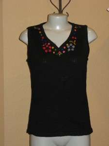 NWT STORYBOOK KNITS Black W/Gemstone Accent Sweater Vest S  