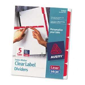  Avery® Index Maker Divider with Color Tabs, Red Five Tab 