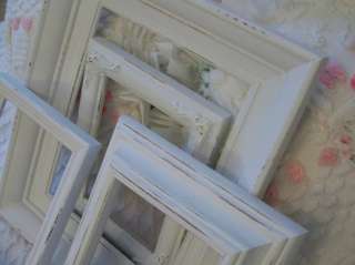VTG PICTURE FRAME LOT SHABBY COTTAGE CHIC WHITE FRENCH COUNTRY ORNATE 