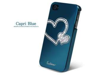 Swarovski Heart Diamond Crystal Luxury Hard Case Cover For i phone 4 