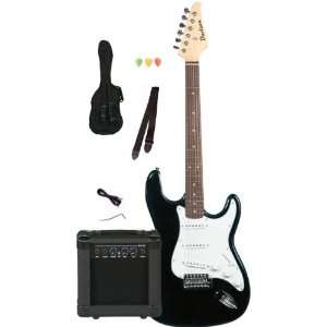  New Black Beginner Electric Guitar Package with Amp Case 