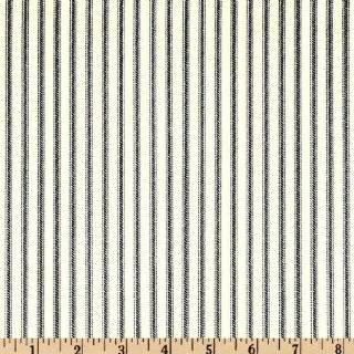  54 Wide Ticking Stripe Green/Ivory Fabric By The Yard 
