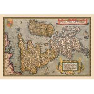  Vintage Art Map of Britian and Ireland   09051 0
