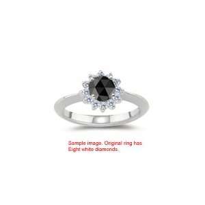  0.53 0.58 Cts Black & White Diamond Cluster Ring in 14K 