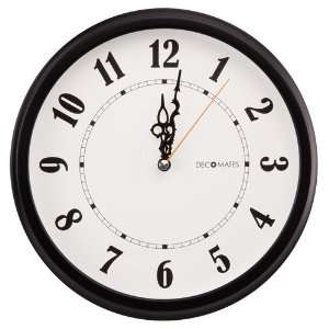 DecoMates Non Ticking Silent Classic Wall Clock (Black 