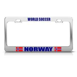   Flag World Soccer Metal License Plate Frame Tag Holder Automotive