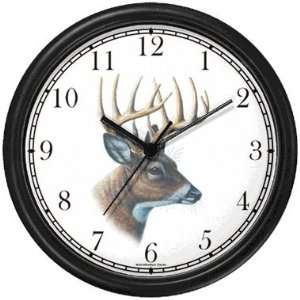 Deer Buck Head   JP Animal Wall Clock by WatchBuddy Timepieces (Slate 