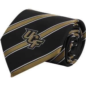  NCAA UCF Knights Black Striped Woven Tie Sports 