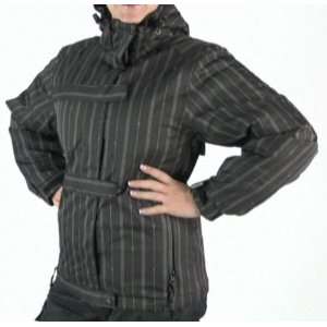 Pulse Womens Cocoa Striped Snowboard Jacket (Med) Sports 