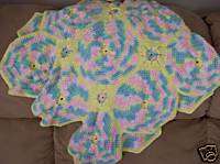 Handmade Baby Crochet Afghan Blanket Throw Pastels  