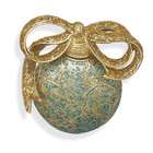 JewelryWeb 14 Karat Gold Plated Green Epoxy Ornament Fashion Pin The 