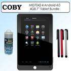 Coby MID7042 4 7in Android OS 4.0 Wifi Touch Panel 4GB Mid Tablet Kit