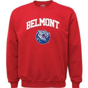  Belmont Bruins Red Youth Arch Logo Crewneck Sweatshirt 