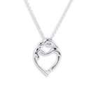 VistaBella 925 Sterling Silver Mother Child Heart Pendant Necklace