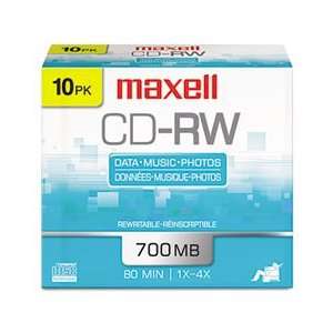  Maxell 4x CD RW Media   700MB   10 Pack