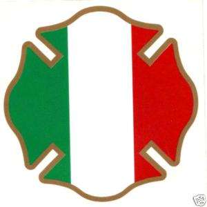 ITALIAN FLAG FULL COLOR FIRE DEPARTMENT DECALS  
