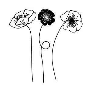  Magenta Cling Stamps Icelandic Poppies; 2 Items/Order 