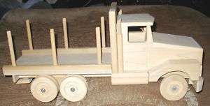 Real Toys USA Handmade Wood Flatbed Log Truck 26 NEW  