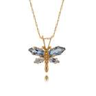 Necklaces Blue Topaz Butterfly Pendant   10K Yellow Gold w/ Chain