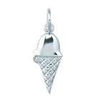 JewelBasket Sterling Silver Ice Cream Cone Charm
