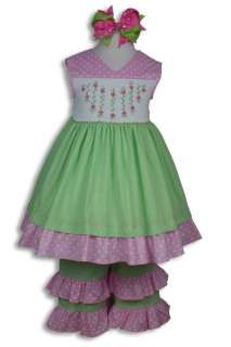 Boutique Girl Smocked Easter Dress Pants Set 4T 4 16708  