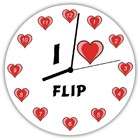 SHOPZEUS Hardboard Wall Clock with I Love Flip