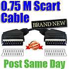 75M Fully Wired 20 Pin Scart to Scart Plug Video For Sky DVD TV VCR 