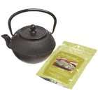 Primula Cast Iron 40 Ounce Tea Pot, Black with Tea Sample
