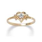 Palm Beach Jewelry Birthstone Heart Shaped Ring   Size 5, Birthstone 
