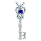 Birthstone Company Sterling Silver and Created Sapphire Love Knot Key 