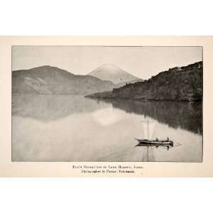  1902 Print Reflection Mount Fuji Lake Hakone Japan 