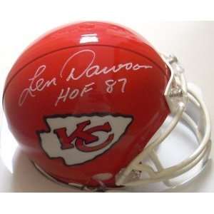  Signed Len Dawson Mini Helmet   Replica   Autographed NFL 