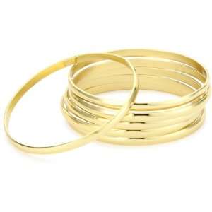    Jules Smith Festival 14k Gold Plated Bangle Bracelet Set Jewelry