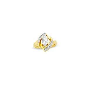   Marquise White Topaz and Diamond Accent Ring in 10K Gold other stones