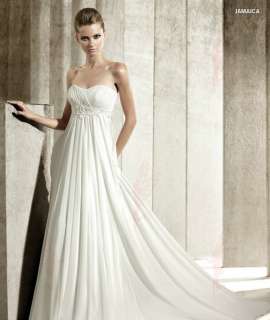 Customized White/Ivory Strapless Chiffon fold Beaded Wedding Dresses 