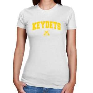   Military Institute Keydets Ladies White Logo Arch Slim Fit T shirt