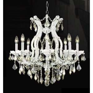 Maria Theresa Collection 9 Light 26ö White Chandelier with Golden 