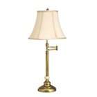   Arm Table Lamp, Aged Brass and Faux Marble Accent with Champagne So
