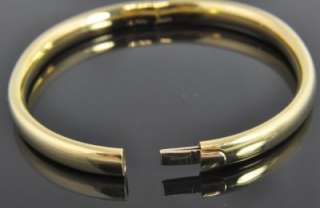   Yellow Gold Polished Oval Hinged Bangle Bracelet 6.75 Heavy  