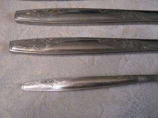   SET IMPERIAL INTERNATIONAL STAINLESS SHADOW ROSE FORKS SPOONS & KNIVES